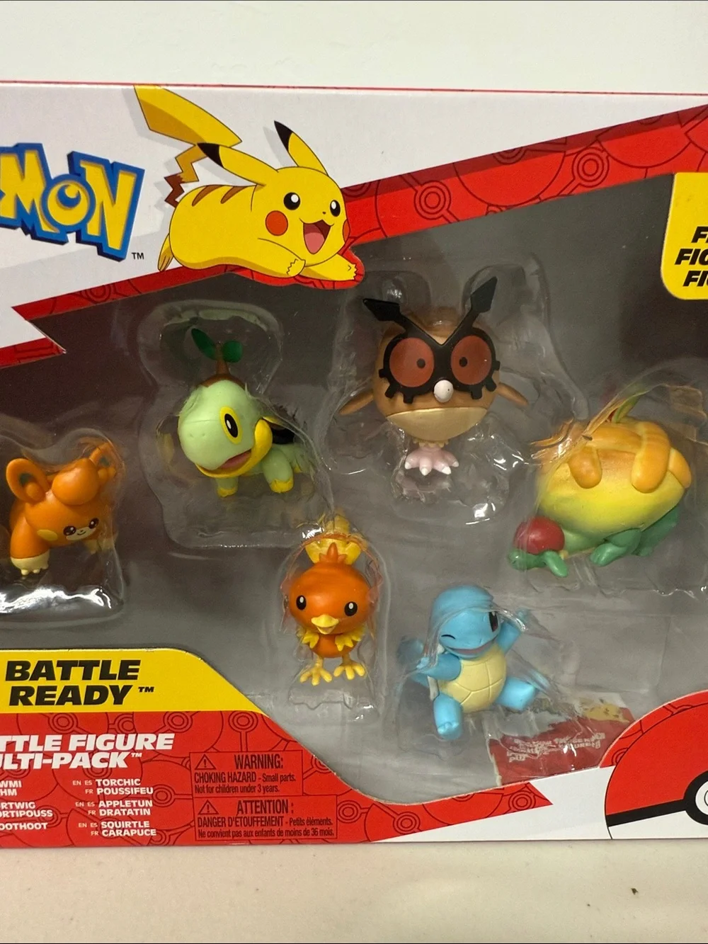 Pokemon Battle Figure Toy set 6 pcs Battle Pawmi Turtwig Hoothoot Torchic +